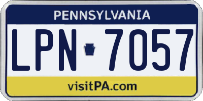 PA license plate LPN7057