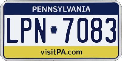 PA license plate LPN7083