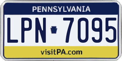 PA license plate LPN7095