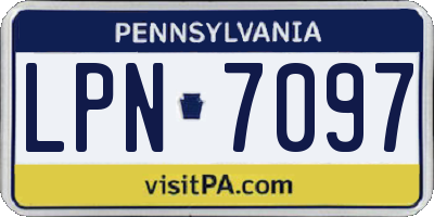PA license plate LPN7097