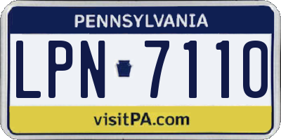 PA license plate LPN7110