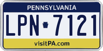 PA license plate LPN7121