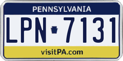 PA license plate LPN7131