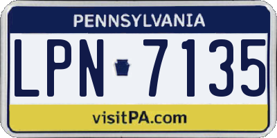 PA license plate LPN7135