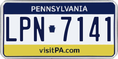 PA license plate LPN7141