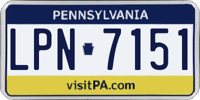 PA license plate LPN7151