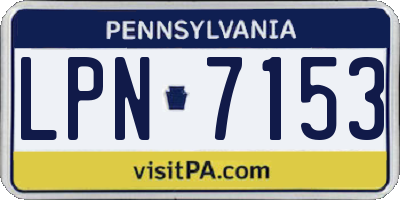 PA license plate LPN7153