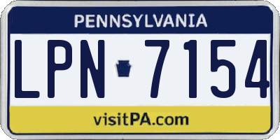 PA license plate LPN7154