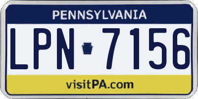PA license plate LPN7156