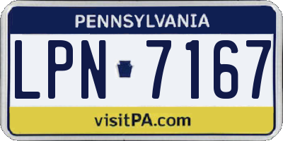 PA license plate LPN7167