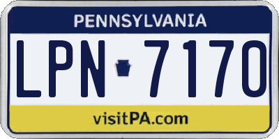 PA license plate LPN7170