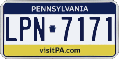 PA license plate LPN7171