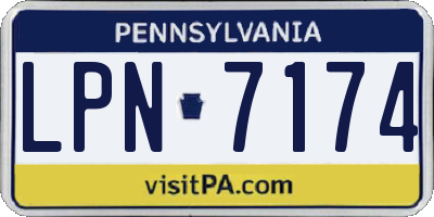 PA license plate LPN7174
