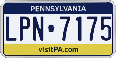 PA license plate LPN7175