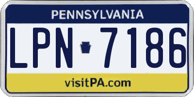 PA license plate LPN7186