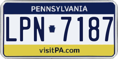 PA license plate LPN7187