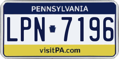 PA license plate LPN7196