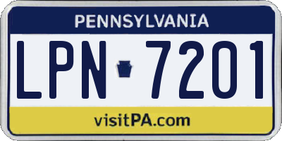 PA license plate LPN7201
