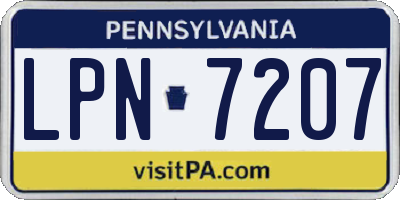PA license plate LPN7207