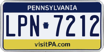 PA license plate LPN7212