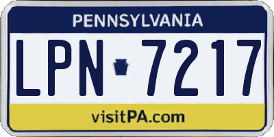 PA license plate LPN7217