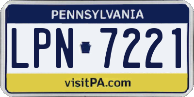PA license plate LPN7221