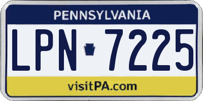PA license plate LPN7225