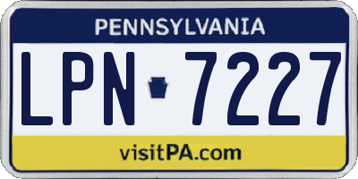 PA license plate LPN7227