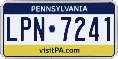 PA license plate LPN7241