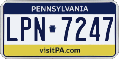 PA license plate LPN7247