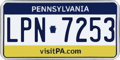 PA license plate LPN7253