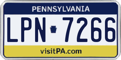 PA license plate LPN7266