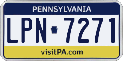 PA license plate LPN7271