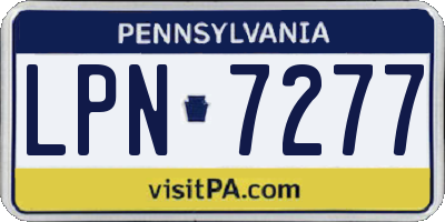 PA license plate LPN7277