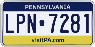 PA license plate LPN7281