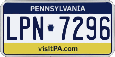 PA license plate LPN7296