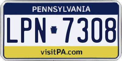 PA license plate LPN7308