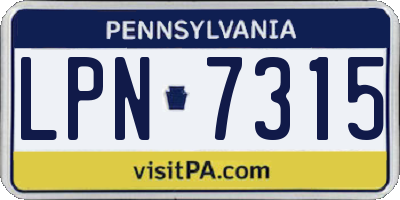 PA license plate LPN7315