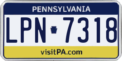 PA license plate LPN7318