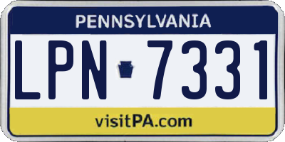 PA license plate LPN7331