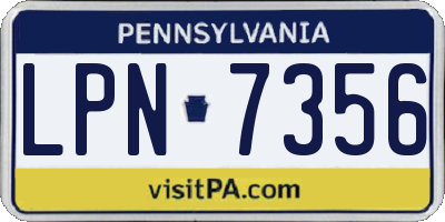 PA license plate LPN7356