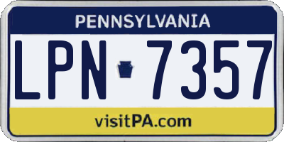 PA license plate LPN7357