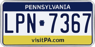PA license plate LPN7367