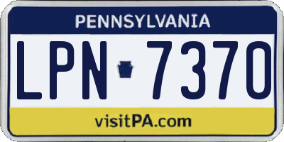 PA license plate LPN7370