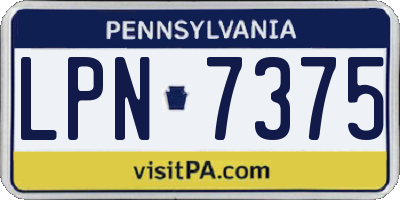 PA license plate LPN7375