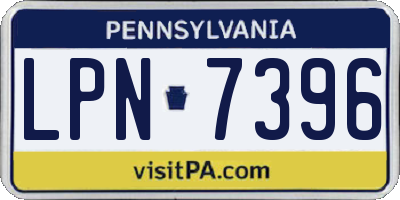 PA license plate LPN7396