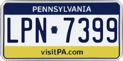 PA license plate LPN7399