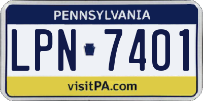PA license plate LPN7401
