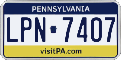 PA license plate LPN7407