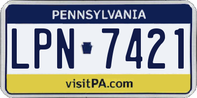 PA license plate LPN7421